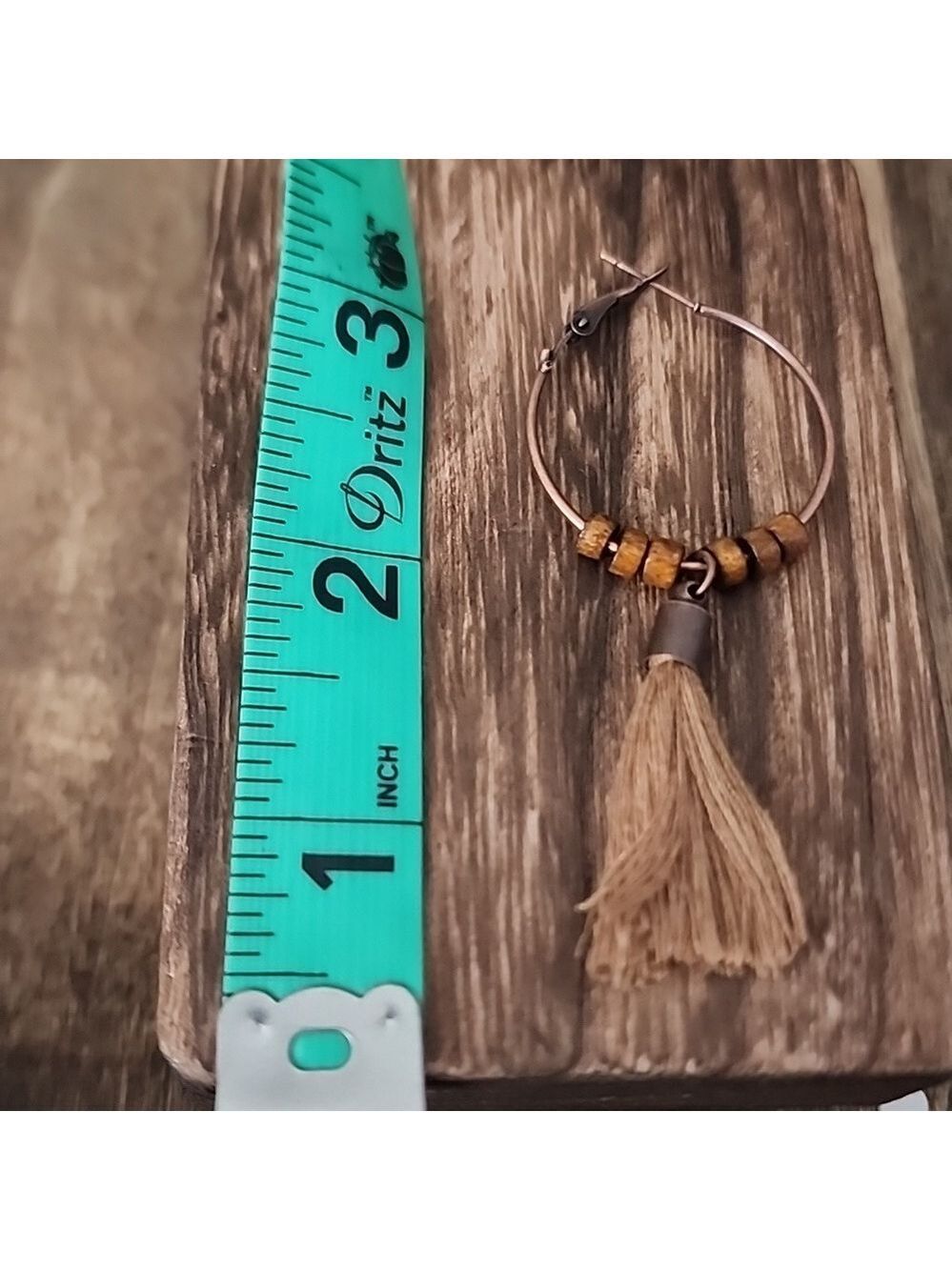 Boho Beaded Hoops Copper - Picture 3 of 3